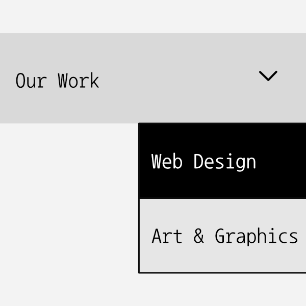 Navigation bar with keyboard focus on one item. Illustration.